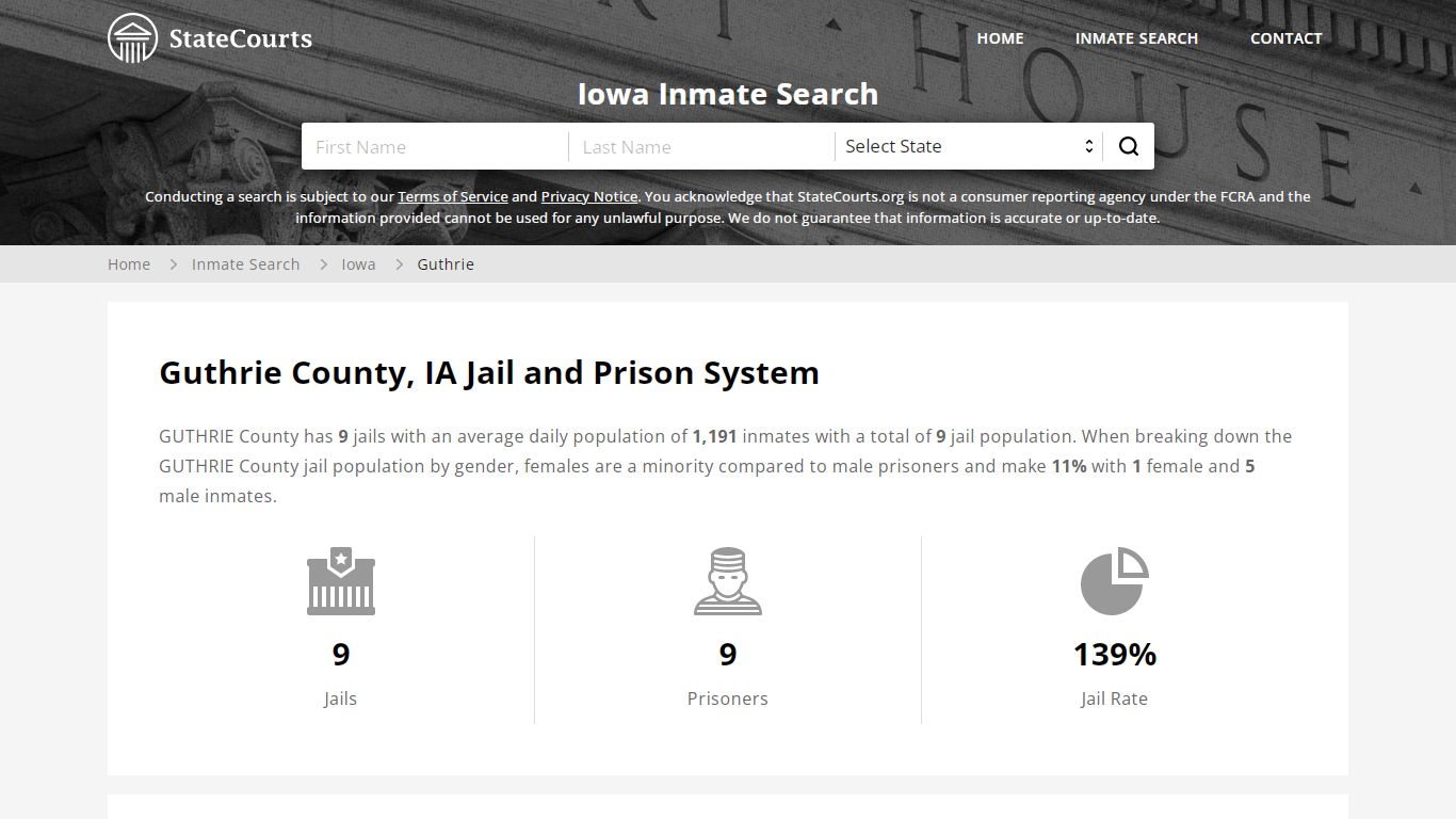 Guthrie County, IA Inmate Search - StateCourts
